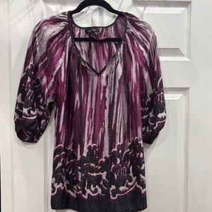 Karen Kane Women's Burgundy and Black Blouse